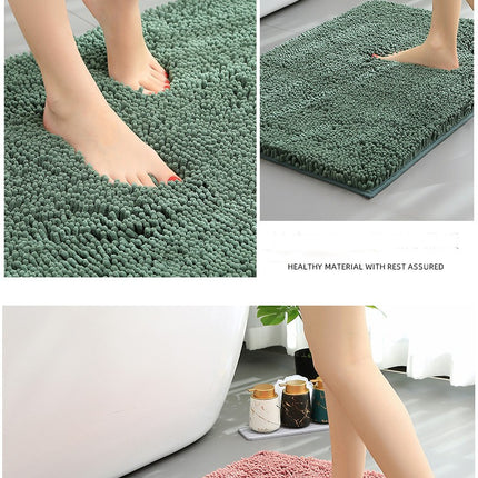 Chenille Bath Rug Shower Mat - Absorbent Microfiber Rugs Mats for Bathroom Floors and Tubs