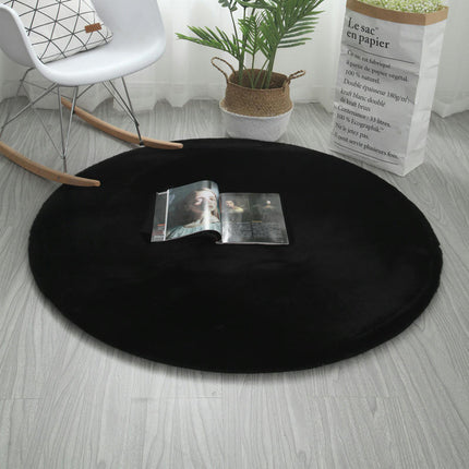 Super Soft Faux Rabbit Fur Chair Cover Sofa Cover Area Rug - Bedroom Floor Couch Living Room Round Rugs