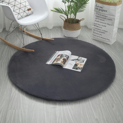 Super Soft Faux Rabbit Fur Chair Cover Sofa Cover Area Rug - Bedroom Floor Couch Living Room Round Rugs