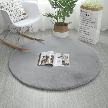 Super Soft Faux Rabbit Fur Chair Cover Sofa Cover Area Rug - Bedroom Floor Couch Living Room Round Rugs