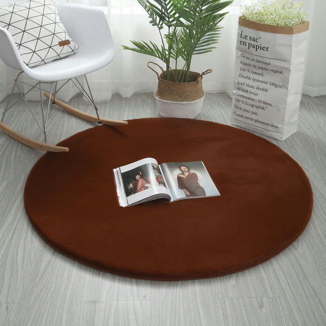 Super Soft Faux Rabbit Fur Chair Cover Sofa Cover Area Rug - Bedroom Floor Couch Living Room Round Rugs