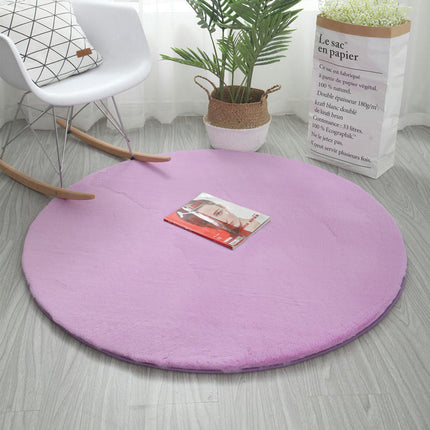 Super Soft Faux Rabbit Fur Chair Cover Sofa Cover Area Rug - Bedroom Floor Couch Living Room Round Rugs