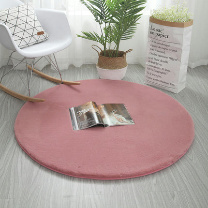 Super Soft Faux Rabbit Fur Chair Cover Sofa Cover Area Rug - Bedroom Floor Couch Living Room Round Rugs