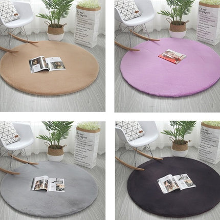 Super Soft Faux Rabbit Fur Chair Cover Sofa Cover Area Rug - Bedroom Floor Couch Living Room Round Rugs