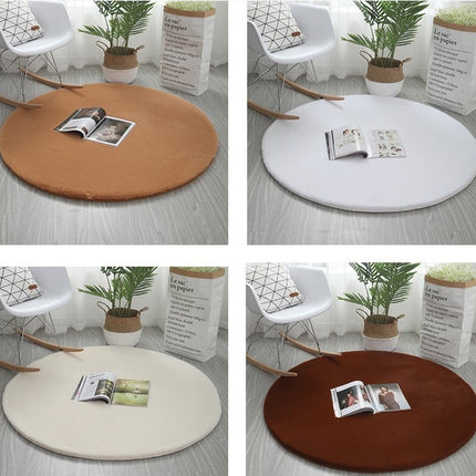 Super Soft Faux Rabbit Fur Chair Cover Sofa Cover Area Rug - Bedroom Floor Couch Living Room Round Rugs