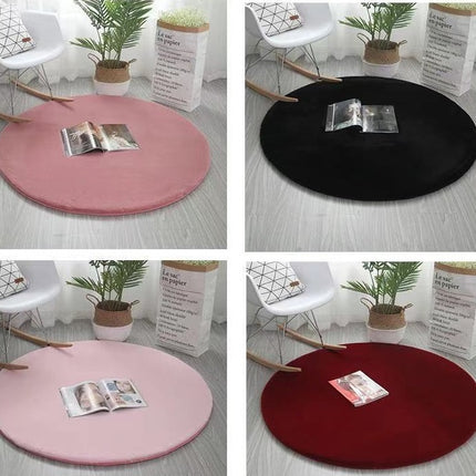 Super Soft Faux Rabbit Fur Chair Cover Sofa Cover Area Rug - Bedroom Floor Couch Living Room Round Rugs
