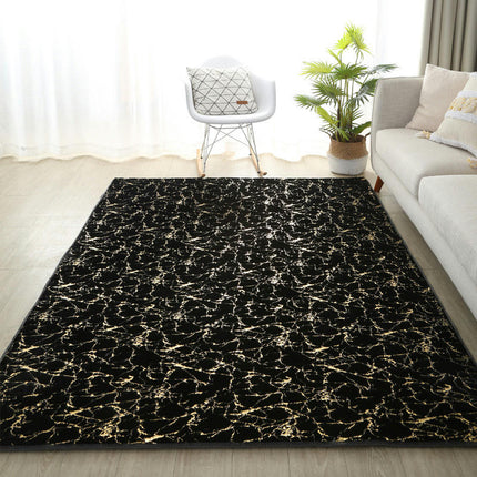 Soft Gold Modern Colorful Abstract Area Rug Non-Slip Fluffy Rectangular Plush Velvet Home Decor Rugs