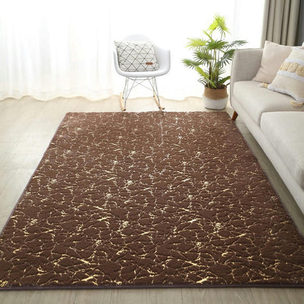 Soft Gold Modern Colorful Abstract Area Rug Non-Slip Fluffy Rectangular Plush Velvet Home Decor Rugs