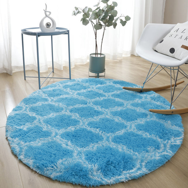 Round Rugs for Bedroom Fluffy Living Room Round Area Rugs Soft Geometric Shaggy Rugs Kids Room Floor Mats