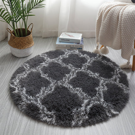 Tie Dye Round Rugs Super Soft Shaggy Pile Kids Bedroom Area Rugs Geometric Round Rugs - Non-Slip Home Decor Cute Teen Room Rugs