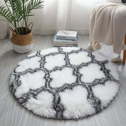 Tie Dye Round Rugs Super Soft Shaggy Pile Kids Bedroom Area Rugs Geometric Round Rugs - Non-Slip Home Decor Cute Teen Room Rugs