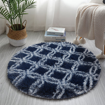 Tie Dye Round Rugs Super Soft Shaggy Pile Kids Bedroom Area Rugs Geometric Round Rugs - Non-Slip Home Decor Cute Teen Room Rugs