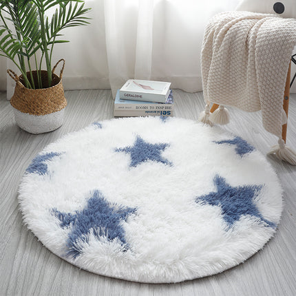 Tie Dye Round Rugs Super Soft Shaggy Pile Kids Bedroom Area Rugs Geometric Round Rugs - Non-Slip Home Decor Cute Teen Room Rugs