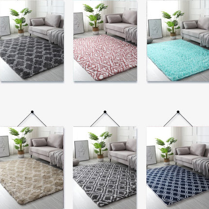 Rectangle Carpet Super Soft Shaggy Pile Kids Bedroom Area Rugs Anti-slip Geometric Rectangle Rugs - Living Room Home Decoration