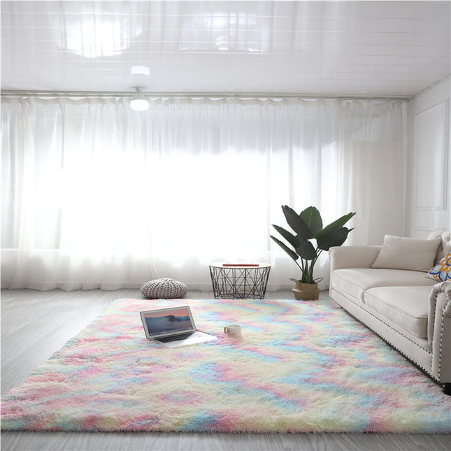 Soft Area Rugs for Bedroom Living Room -Tie Dye Non-Slip Shaggy Rugs -Modern Indoor Geometric Shaggy Rugs