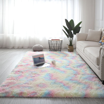 Ultra Soft Fluffy Area Rugs for Bedroom , Living Room Shag Furry Floor Rugs, Non-Slip Tie-Dyed Floor Carpet