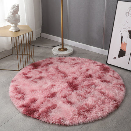 Round Rugs for Bedrooms, Plush Round Rugs for Children's Rooms, Shaggy Carpet for Teenage Girl's Nursery Dorm Room, Cute Home Decorations