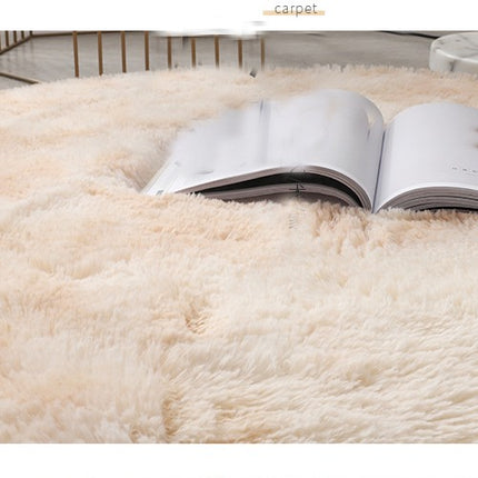 Round Rugs for Bedrooms, Plush Round Rugs for Children's Rooms, Shaggy Carpet for Teenage Girl's Nursery Dorm Room, Cute Home Decorations