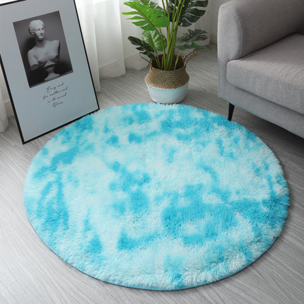 Tie Dye Round Rugs, Artificial Wool Rugs for Living Room, Fluffy Washable Shaggy Rugs for Bedroom Teenager's Room Dormitory Cute Decorations