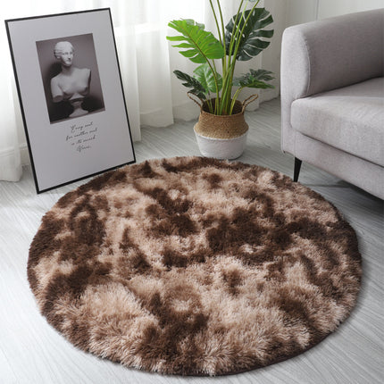 Tie Dye Round Rugs, Artificial Wool Rugs for Living Room, Fluffy Washable Shaggy Rugs for Bedroom Teenager's Room Dormitory Cute Decorations