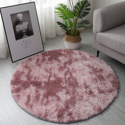 Tie Dye Round Rugs, Artificial Wool Rugs for Living Room, Fluffy Washable Shaggy Rugs for Bedroom Teenager's Room Dormitory Cute Decorations