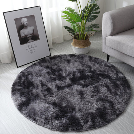 Tie Dye Round Rugs, Artificial Wool Rugs for Living Room, Fluffy Washable Shaggy Rugs for Bedroom Teenager's Room Dormitory Cute Decorations