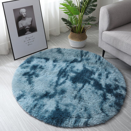 Tie Dye Round Rugs, Artificial Wool Rugs for Living Room, Fluffy Washable Shaggy Rugs for Bedroom Teenager's Room Dormitory Cute Decorations
