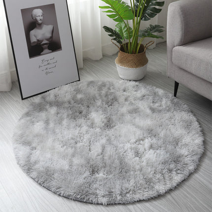 Tie Dye Round Rugs, Artificial Wool Rugs for Living Room, Fluffy Washable Shaggy Rugs for Bedroom Teenager's Room Dormitory Cute Decorations