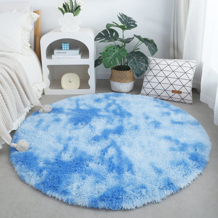 Tie Dye Round Rugs, Artificial Wool Rugs for Living Room, Fluffy Washable Shaggy Rugs for Bedroom Teenager's Room Dormitory Decorations