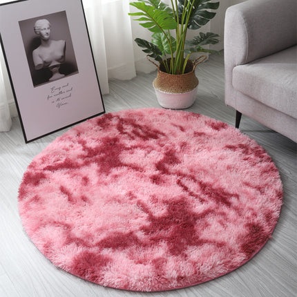 Tie Dye Round Rugs, Artificial Wool Rugs for Living Room, Fluffy Washable Shaggy Rugs for Bedroom Teenager's Room Dormitory Decorations