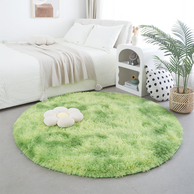 Tie Dye Round Rugs, Artificial Wool Rugs for Living Room, Fluffy Washable Shaggy Rugs for Bedroom Teenager's Room Dormitory Decorations