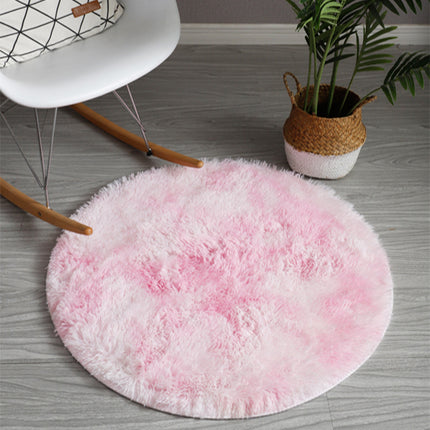 Tie Dye Round Rugs, Artificial Wool Rugs for Living Room, Fluffy Washable Shaggy Rugs for Bedroom Teenager's Room Dormitory Decorations