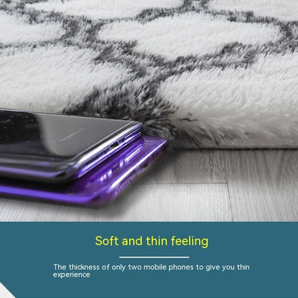 Rectangle Carpet Super Soft Shaggy Pile Kids Bedroom Rugs Anti-slip Geometric Rectangle Rugs - Living Room Home Decoration