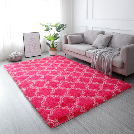 Rectangle Carpet Super Soft Shaggy Pile Kids Bedroom Area Rugs Anti-slip Geometric Rugs - Living Room Home Decoration
