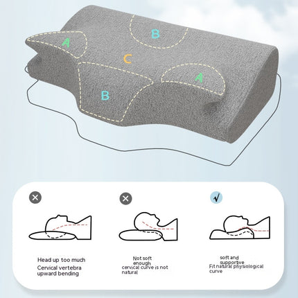 Ergonomic Memory Foam Pillow Cervical Pillow Neck Support Pillow for Sleeping for Stomach Sleepers