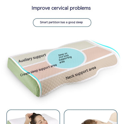 Pillow Memory Pillow Neck Pillow Cervical Pillow Ergonomic Memory Foam Pillow for Sleeping-B