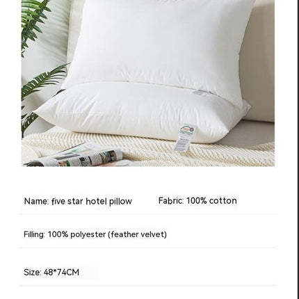 Cotton Pillows Skin Friendly Sleep Pillow Core, Adult Home Cervical Pillow Soft Pillow