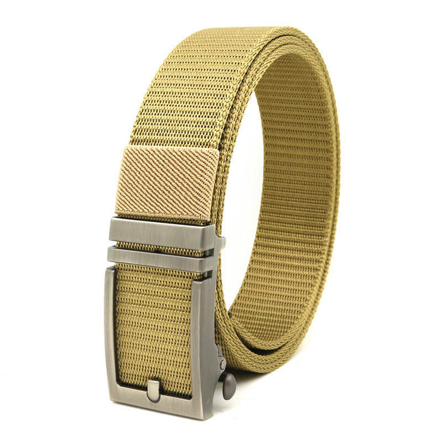 Men's Ratchet Tactical Belt,Nylon Web Work Belt with Automatic Slide Buckle