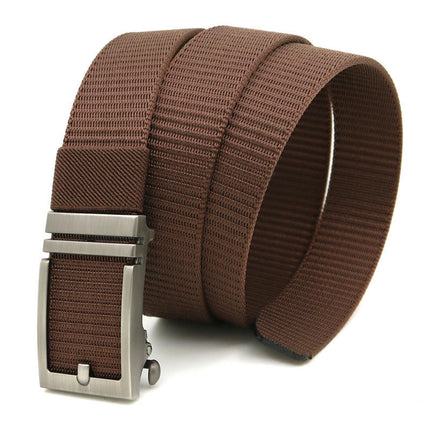 Men's Ratchet Tactical Belt,Nylon Web Work Belt with Automatic Slide Buckle