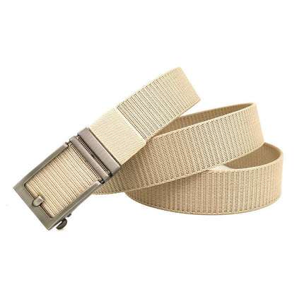 Men's Ratchet Tactical Belt,Nylon Web Work Belt with Automatic Slide Buckle
