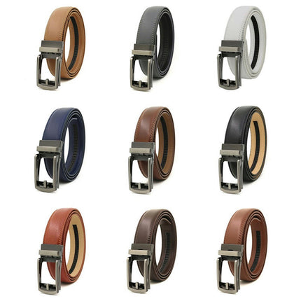 Men's Genuine Leather Ratchet Belt,  for Dress Pant Shirt Casual Golf