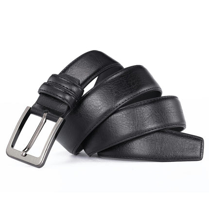 Men's Genuine Leather Dress Belt Classic Casual Belt with Single Prong Buckle