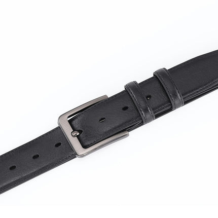 Men's Genuine Leather Dress Belt Classic Casual Belt with Single Prong Buckle