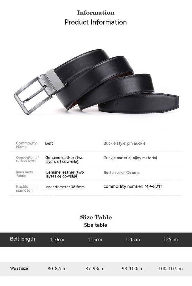 Men's Genuine Leather Dress Belt, Classic Designs for Work Business and Casual