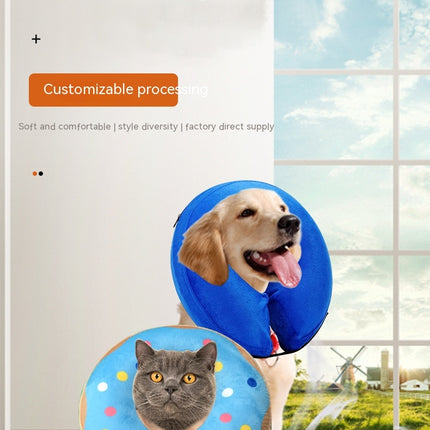 Dog Collar for After Surgery, Pet Inflatable Neck Collar Soft Protective Recovery Cone Model D