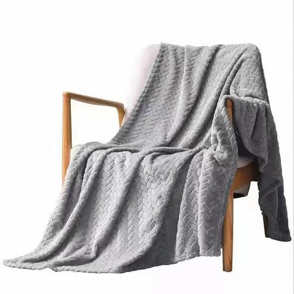 Facecloth Blanket, Fluffy Fleece Blanket, Wheat Pattern Fluffy Blanket, Solid Color Soft Blanket for Sofa Bed, Warm and Cozy Blanket