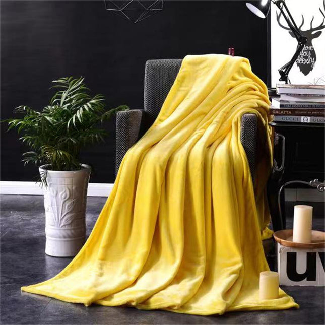 Facecloth Blanket, Fluffy Fleece Blanket, Coral Fluffy Blanket, Solid Color Wool Soft Blanket for Sofa Bed, Warm and Cozy Blanket-B