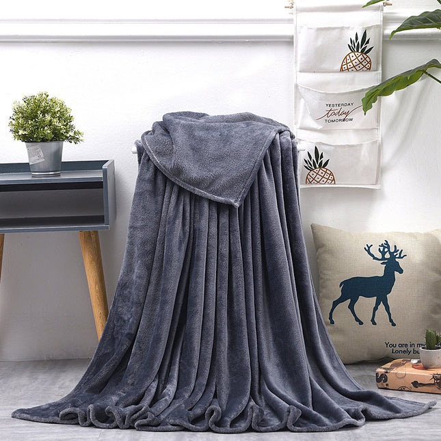 Solid Color Flannel Blanket, Fluffy Blanket, Cute Blanket Made of Fluffy Soft Coral Fluff, Blanket for Sofa Bed