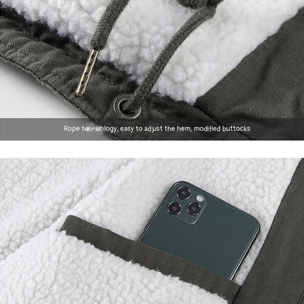 Men's Thick Winter Jackets Fleece Lined Thick Jackets Hood Jackets Coat Cotton with Pockets