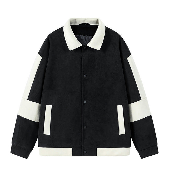Men's Varsity Jacket Color Block Long Sleeve Baseball Jacket Coat